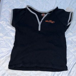 harley davidson cropped sleeve top.